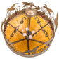 Meyda Lighting Ducks in Flight 32133 24" 4-Light Antique Copper Inverted Pendant Light With Amber Mica Shade Glass