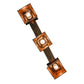 Meyda Lighting Ducks in Flight 36" 3-Light Antique Copper Island Pendant Light With Amber Mica Shade Glass