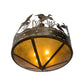 Meyda Lighting Ducks in Flight 36" 4-Light Antique Copper Inverted Pendant Light With Amber Mica Shade Glass