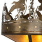 Meyda Lighting Ducks in Flight 36" 4-Light Antique Copper Inverted Pendant Light With Amber Mica Shade Glass