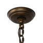 Meyda Lighting Ducks in Flight 36" 4-Light Antique Copper Inverted Pendant Light With Amber Mica Shade Glass