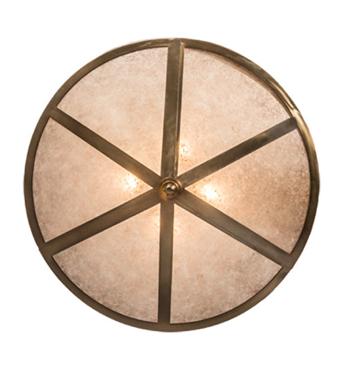Meyda Lighting Ducks in Flight 36" 4-Light Antique Copper Inverted Pendant Light With Silver Mica Shade Glass