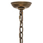 Meyda Lighting Ducks in Flight 36" 4-Light Antique Copper Inverted Pendant Light With Silver Mica Shade Glass