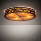 Meyda Lighting Ducks in Flight 40" 4-Light Oil Rubbed Bronze Flush Mount Light With Amber Mica Shade Glass