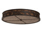 Meyda Lighting Ducks in Flight 40" 4-Light Oil Rubbed Bronze Flush Mount Light With Amber Mica Shade Glass