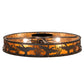 Meyda Lighting Ducks in Flight 40" 4-Light Oil Rubbed Bronze Flush Mount Light With Amber Mica Shade Glass