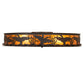 Meyda Lighting Ducks in Flight 40" 4-Light Oil Rubbed Bronze Flush Mount Light With Amber Mica Shade Glass