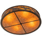 Meyda Lighting Ducks in Flight 40" 4-Light Oil Rubbed Bronze Flush Mount Light With Amber Mica Shade Glass