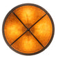 Meyda Lighting Ducks in Flight 40" 4-Light Oil Rubbed Bronze Flush Mount Light With Amber Mica Shade Glass