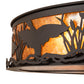 Meyda Lighting Ducks in Flight 40" 4-Light Oil Rubbed Bronze Flush Mount Light With Amber Mica Shade Glass