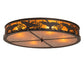 Meyda Lighting Ducks in Flight 40" 4-Light Oil Rubbed Bronze Flush Mount Light With Amber Mica Shade Glass