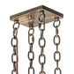 Meyda Lighting Ducks in Flight 48" 12-Light Dark Burnished Antique Copper Inverted Island Pendant Light With Amber Mica Shade Glass