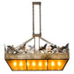 Meyda Lighting Ducks in Flight 48" 12-Light Dark Burnished Antique Copper Inverted Island Pendant Light With Amber Mica Shade Glass