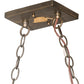 Meyda Lighting Ducks in Flight 48" 6-Light Antique Copper Island Pendant Light With Amber Mica Shade Glass