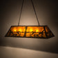 Meyda Lighting Ducks in Flight 48" 6-Light Antique Copper Island Pendant Light With Amber Mica Shade Glass