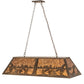 Meyda Lighting Ducks in Flight 48" 6-Light Antique Copper Island Pendant Light With Amber Mica Shade Glass
