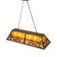 Meyda Lighting Ducks in Flight 48" 6-Light Antique Copper Island Pendant Light With Amber Mica Shade Glass