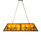 Meyda Lighting Ducks in Flight 48" 6-Light Antique Copper Island Pendant Light With Amber Mica Shade Glass