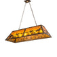 Meyda Lighting Ducks in Flight 48" 6-Light Antique Copper Island Pendant Light With Amber Mica Shade Glass