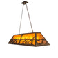 Meyda Lighting Ducks in Flight 48" 6-Light Antique Copper Island Pendant Light With Amber Mica Shade Glass