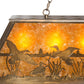 Meyda Lighting Ducks in Flight 48" 6-Light Antique Copper Island Pendant Light With Amber Mica Shade Glass