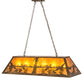 Meyda Lighting Ducks in Flight 48" 6-Light Antique Copper Island Pendant Light With Amber Mica Shade Glass