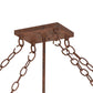 Meyda Lighting Ducks in Flight 48" 6-Light Rust Inverted Island Pendant Light With Silver Mica Shade Glass