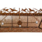 Meyda Lighting Ducks in Flight 48" 6-Light Rust Inverted Island Pendant Light With Silver Mica Shade Glass