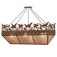 Meyda Lighting Ducks in Flight 48" 6-Light Rust Inverted Island Pendant Light With Silver Mica Shade Glass