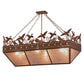 Meyda Lighting Ducks in Flight 48" 6-Light Rust Inverted Island Pendant Light With Silver Mica Shade Glass