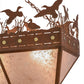 Meyda Lighting Ducks in Flight 48" 6-Light Rust Inverted Island Pendant Light With Silver Mica Shade Glass