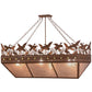 Meyda Lighting Ducks in Flight 48" 6-Light Rust Inverted Island Pendant Light With Silver Mica Shade Glass