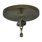 Meyda Lighting Ducks in Flight 51239 16" 2-Light Antique Copper Flush Mount Light With Amber Mica Shade Glass