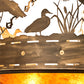 Meyda Lighting Ducks in Flight 60" 10-Light Antique Copper Inverted Pendant Light With Amber Mica Shade Glass