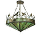 Meyda Lighting Ducks in Flight 60" 9-Light Antique Copper Inverted Pendant Light With Green Shade Glass