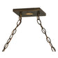 Meyda Lighting Ducks in Flight 61" 9-Light Antique Copper Island Pendant Light With Amber Mica Shade Glass