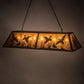 Meyda Lighting Ducks in Flight 61" 9-Light Antique Copper Island Pendant Light With Amber Mica Shade Glass