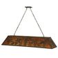 Meyda Lighting Ducks in Flight 61" 9-Light Antique Copper Island Pendant Light With Amber Mica Shade Glass