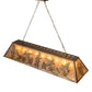 Meyda Lighting Ducks in Flight 61" 9-Light Antique Copper Island Pendant Light With Amber Mica Shade Glass