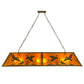 Meyda Lighting Ducks in Flight 61" 9-Light Antique Copper Island Pendant Light With Amber Mica Shade Glass