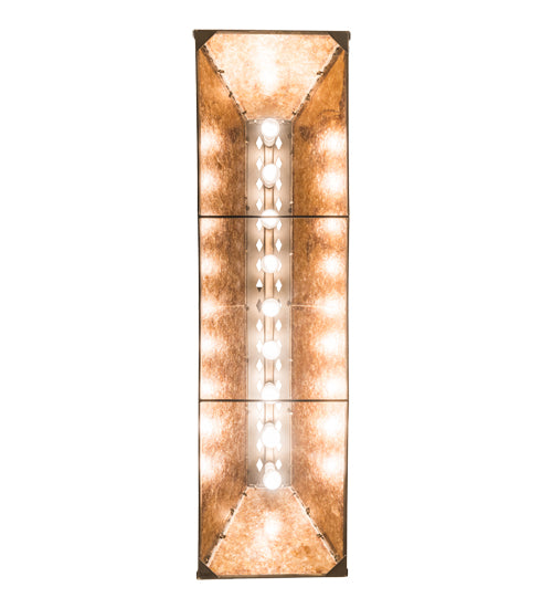 Meyda Lighting Ducks in Flight 61" 9-Light Antique Copper Island Pendant Light With Amber Mica Shade Glass