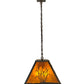 Meyda Lighting Ducks in Flight 61" 9-Light Antique Copper Island Pendant Light With Amber Mica Shade Glass