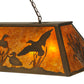 Meyda Lighting Ducks in Flight 61" 9-Light Antique Copper Island Pendant Light With Amber Mica Shade Glass