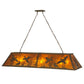 Meyda Lighting Ducks in Flight 61" 9-Light Antique Copper Island Pendant Light With Amber Mica Shade Glass