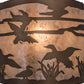 Meyda Lighting Ducks in Flight 68612 12" Antique Copper Wall Sconce With Silver Mica Shade Glass