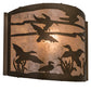 Meyda Lighting Ducks in Flight 68612 12" Antique Copper Wall Sconce With Silver Mica Shade Glass