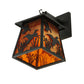 Meyda Lighting Ducks in Flight 7" Textured Black Hanging Wall Sconce With Amber Mica Shade Glass