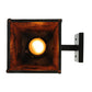 Meyda Lighting Ducks in Flight 7" Textured Black Hanging Wall Sconce With Amber Mica Shade Glass