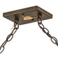 Meyda Lighting Ducks in Flight 72" 12-Light Antique Copper Finish Island Pendant Light With Silver Mica Shade Glass