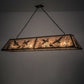 Meyda Lighting Ducks in Flight 72" 12-Light Antique Copper Finish Island Pendant Light With Silver Mica Shade Glass